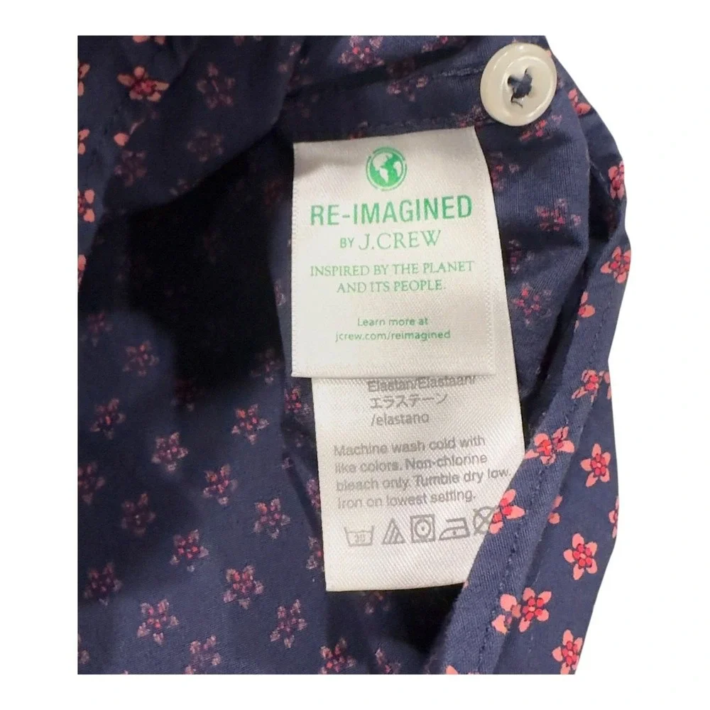 J Crew Slim Stretch Secret Wash Floral Sport Button Shirt Mens Xtra Large Blue